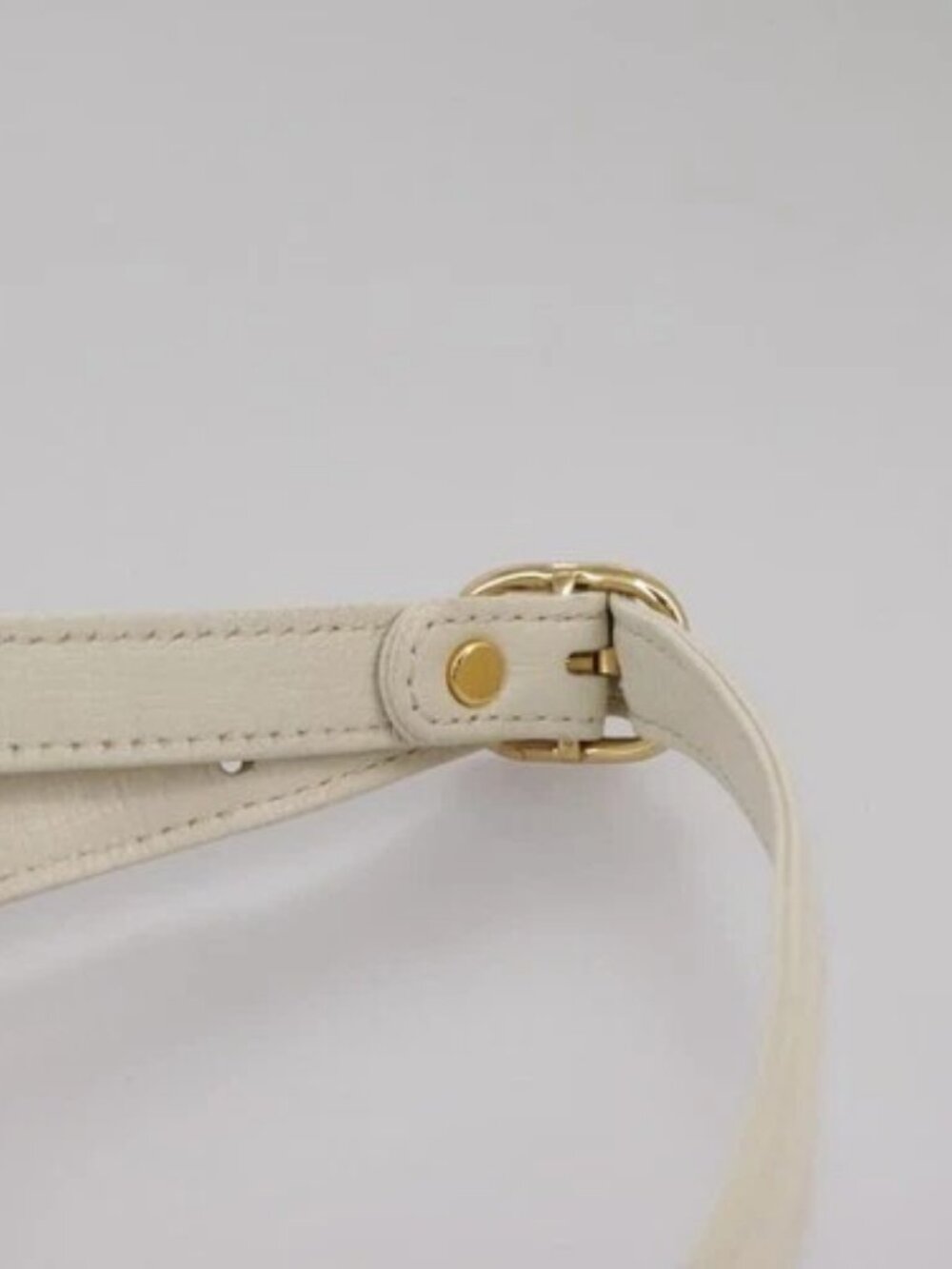 SAINT LAURENT Shoulder Bag Leather White Gold Auth yk16321 - Picture 7 of 16